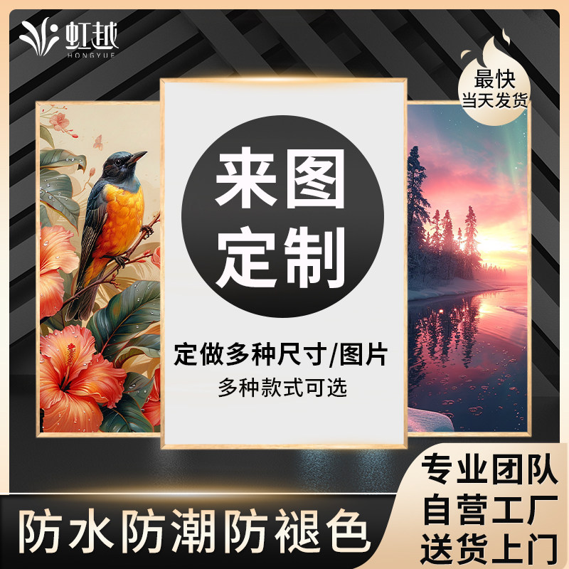 虹越定制装饰画 画海报照片墙壁画 画打印客厅玄关订做油画 画布