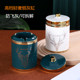 高档陶瓷时尚 烟灰缸带盖防飞灰客厅家用办公室潮流烟灰缸 漏斗式