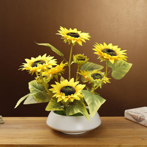 向日葵仿真花假花花艺套装摆件家居客厅餐桌茶几太阳花装饰花绢花