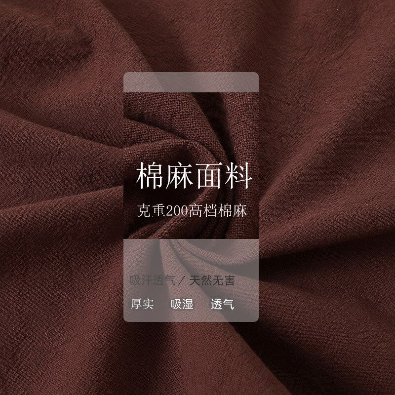 泰衫按摩服棉麻汗蒸服养生馆理疗服开分裤女7式和服桑拿服男睡衣