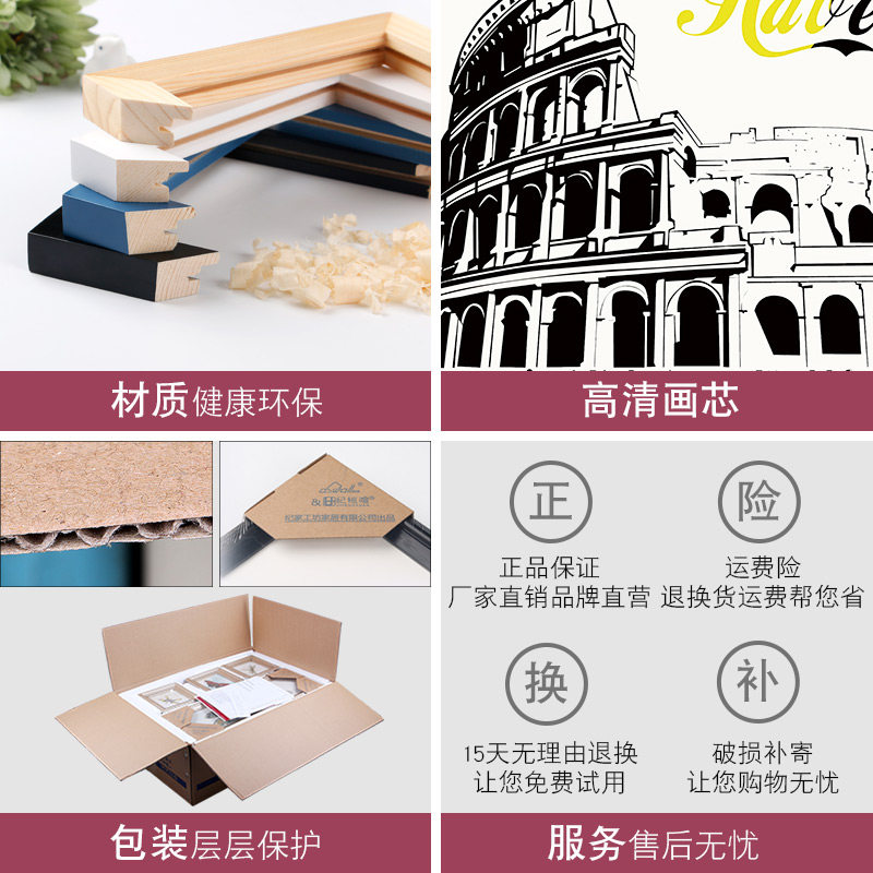 照册墙墙饰免打孔相片客厅背景墙装饰相框挂装墙上相片墙创意组合