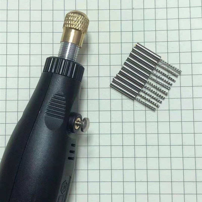 文玩核桃清底去反碱 电动钢丝刷头笔刷清理核桃桃核 黑色插电款