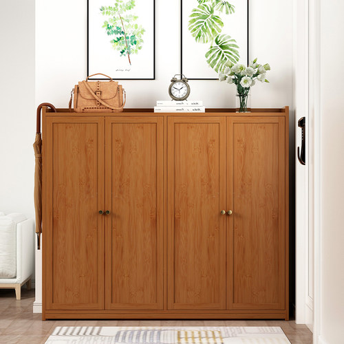 门口鞋柜家用入户玄关柜一体实木多层大容量新款鞋架宿舍出租屋用