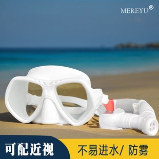 潜水镜面镜面罩浮潜三宝呼吸管套装装备男女防雾水下呼吸器配近视