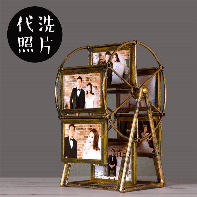 创意旋转风车摩天轮相框儿童相册摆台照片摆件玻璃相框架5寸6寸