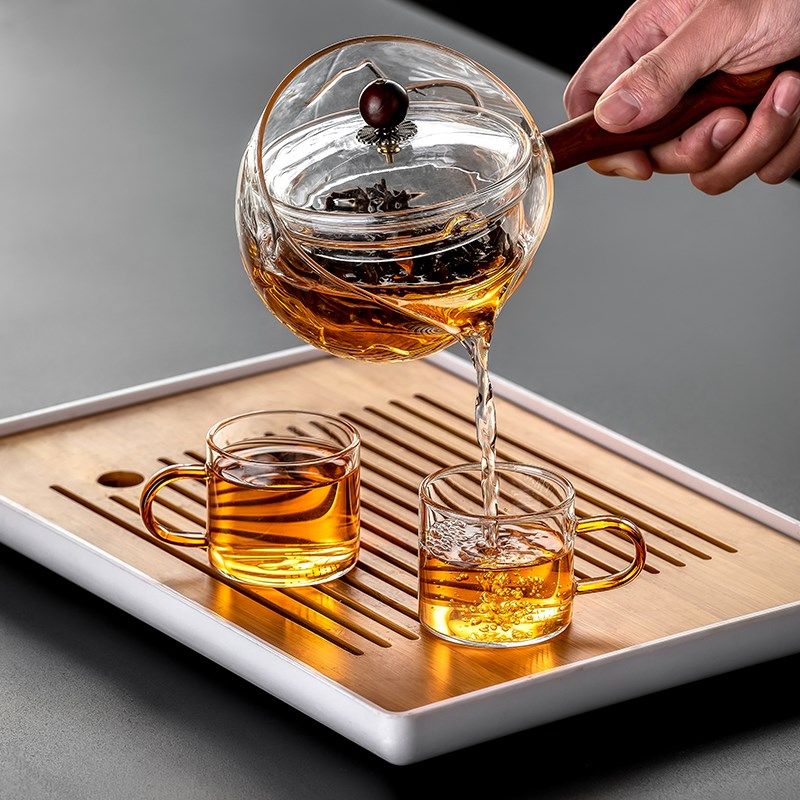 过滤玻璃茶壶泡茶煮茶器懒人茶具套装家用单壶电陶炉侧把壶逍遥壶