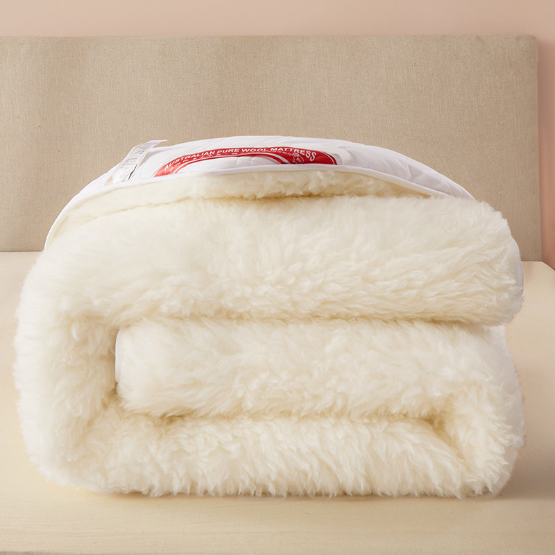 澳洲纯羊毛床垫床褥冬天保暖防潮羊羔绒软垫子可折叠学生双人垫被