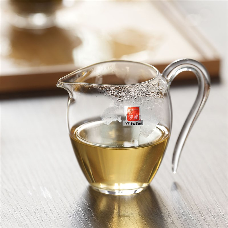 一屋窑公道杯欣然茶海玻璃蛋盅耐热高硼硅分茶器高档茶具人工吹制
