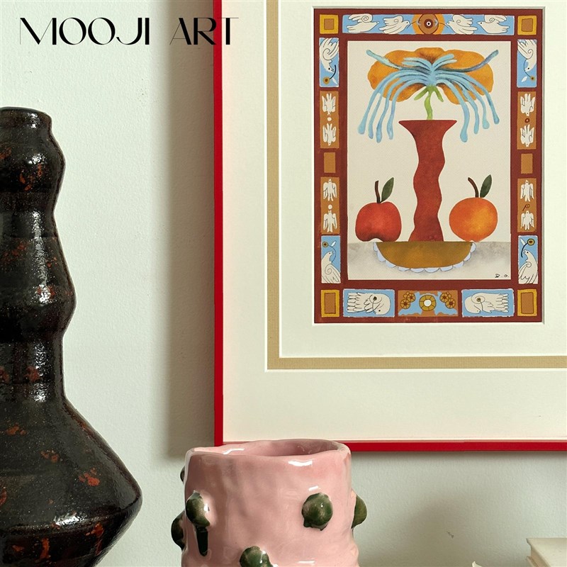 木吉古创版权萍安顺遂中古级客厅装饰画高风感卧室挂画复原餐厅画
