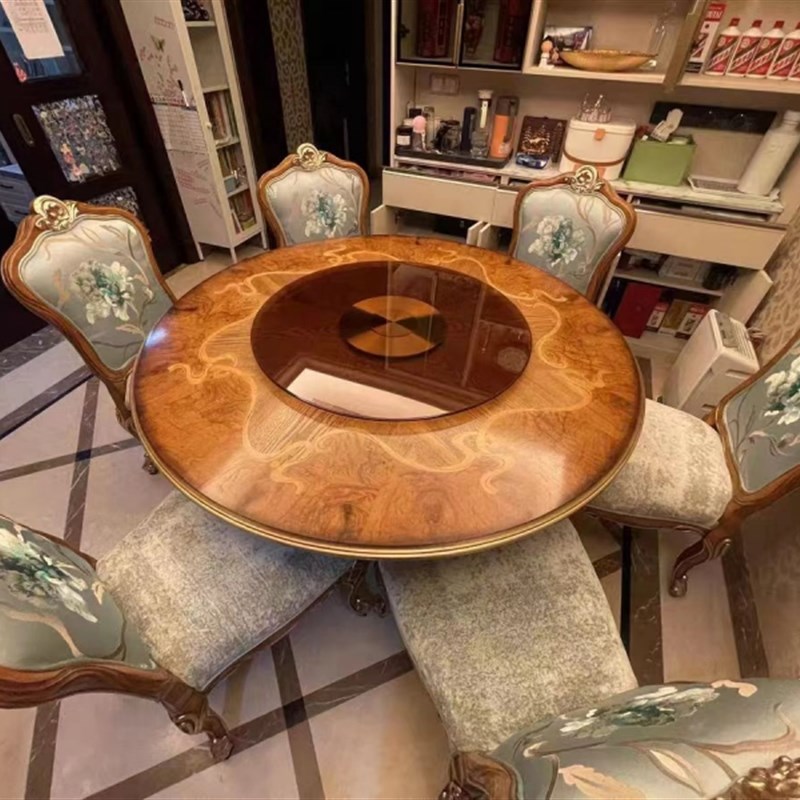 茶色铝合金转盘高端酒店餐盘转桌钢化玻璃圆桌底盘圆桌面转座家用
