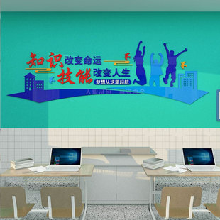 职业实术学院校技能贴育技验培训班级墙面装饰教室文化布置教纸画