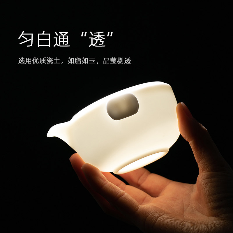 快客杯一壶二杯白瓷单人包手抓泡茶壶茶杯便携式旅行茶具小套装备