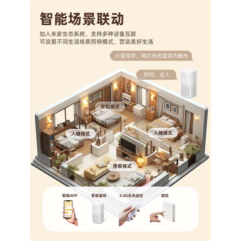 卧室嵌入式主led灯app商照已TRIAC灯客厅迷你无可控硅格栅灯接入