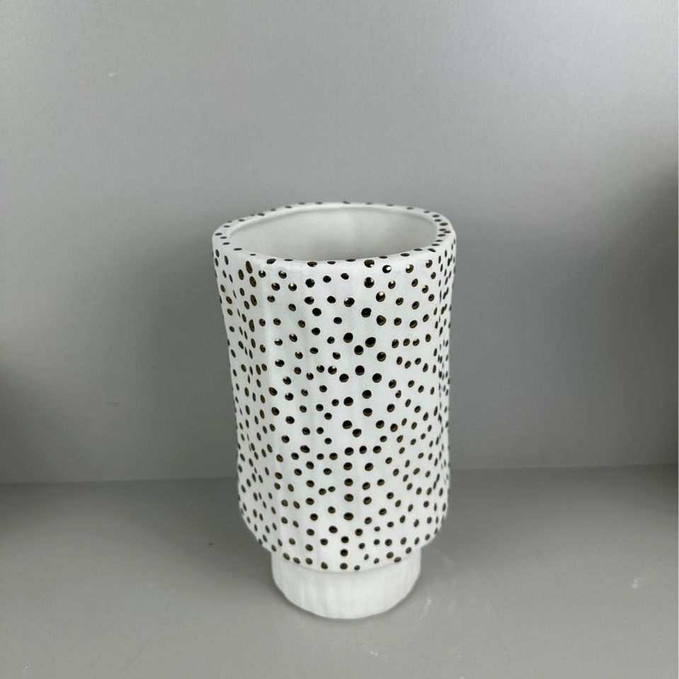 简欧现代白色陶瓷高脚花盆意式极简插花器客厅家居饰品花瓶摆件