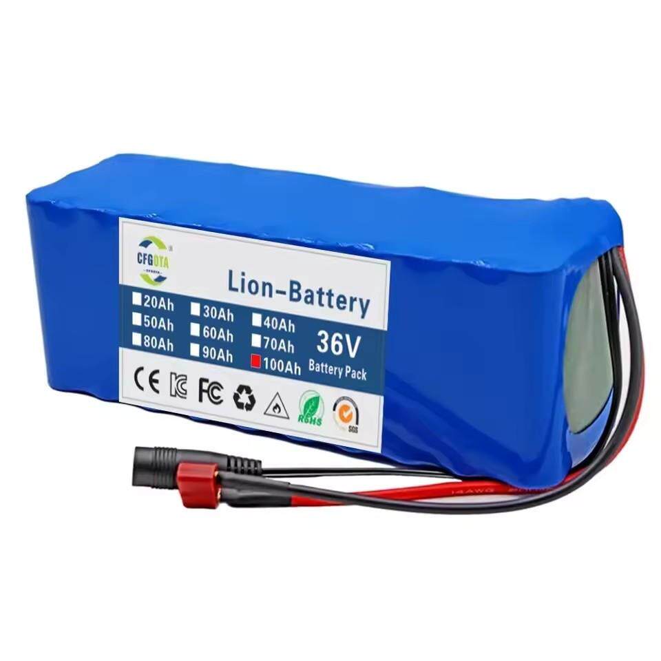 36V 100Ah 18650电池组10S3P 内置15A BMS 250W-500W 42V充电器