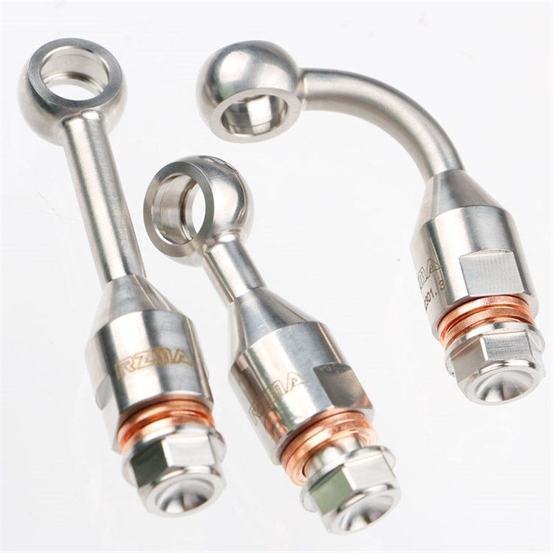 RZMA瑞祖玛刹车油管接头卡钳上泵制动不锈钢延转换鱼眼长角度钢喉