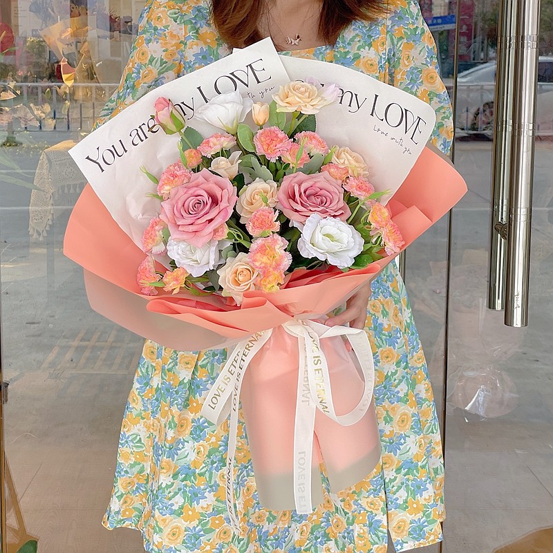 毕业手捧花表彰老师假花交车年会仿真花束装饰颁奖献花康乃馨妈妈
