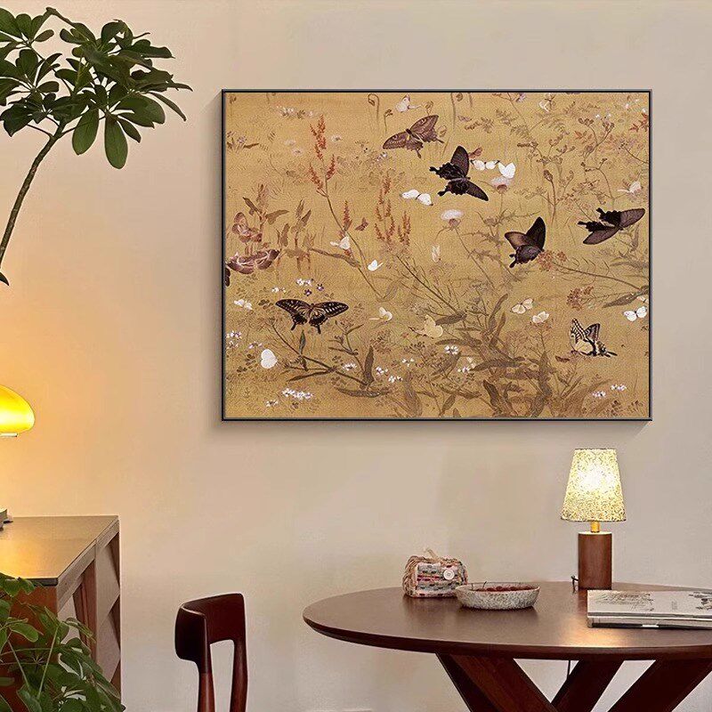 百碟图餐厅墙面装饰法式中古风挂画卧室背景墙壁画玄关客厅装饰画