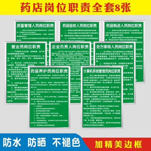 店岗位职责全套大房上墙制度人员岗位职责标识牌一套营业员养护员