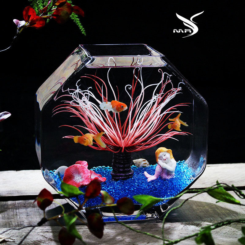 美人鱼 高品质玻璃鱼缸个性创意水培花器家用玻璃缸斗鱼桌面鱼缸,宠物/宠物食品及用品,桌面缸,淘宝优惠券,粉丝福利购,淘宝优惠卷