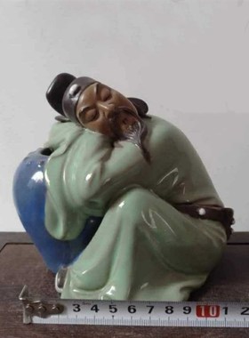 石湾公仔陶瓷李白醉酒手工家居装饰摆件酒馆文人诗人李白杜甫盆景