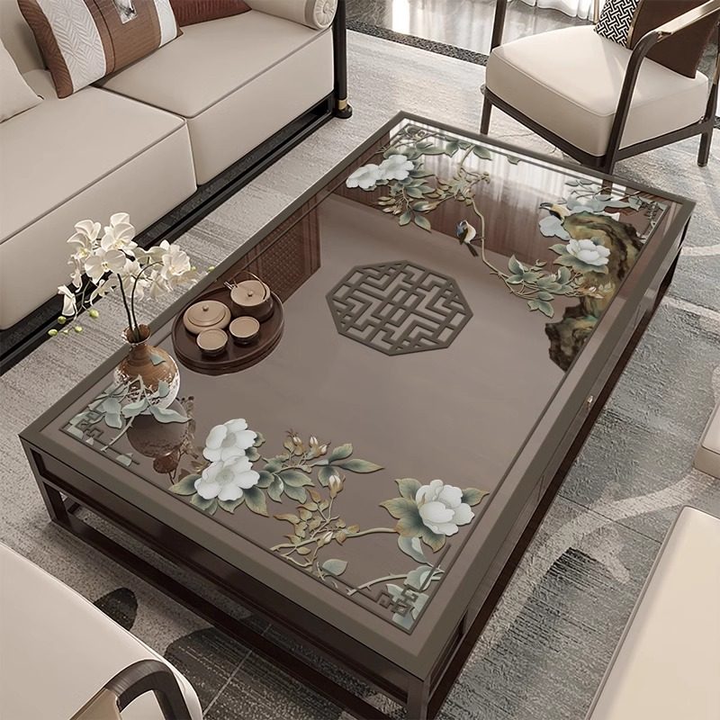 中式镂空软玻璃茶几垫防水防油防烫客厅餐桌垫免洗防尘家用桌布,居家布艺,茶几垫,淘宝优惠券,粉丝福利购,淘宝优惠卷