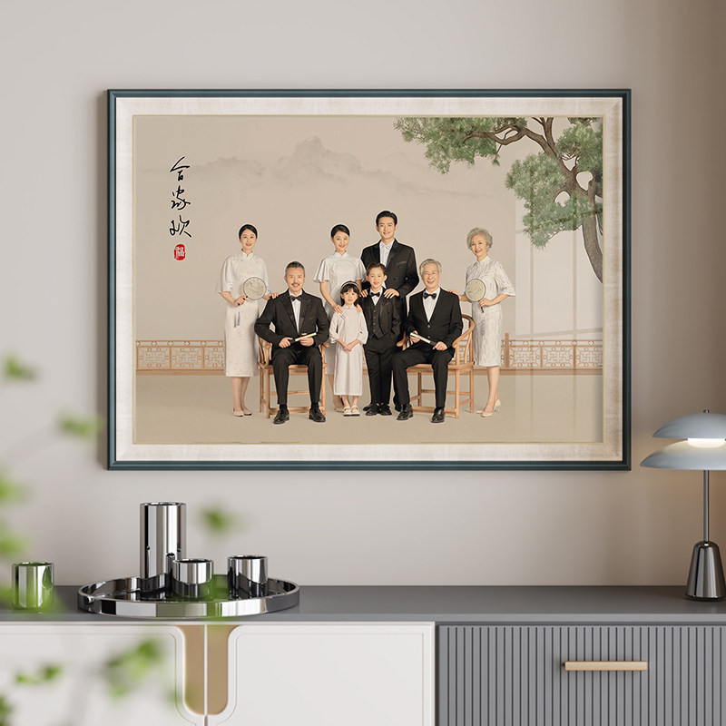 全家福照片冲洗制作定制婚纱照结婚照相框挂墙儿童相片打印加画框
