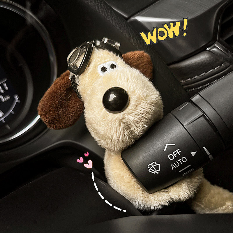 汽车怀挡装饰雨刮器公仔转向灯玩偶飞行员狗狗车内车载摆件装饰品