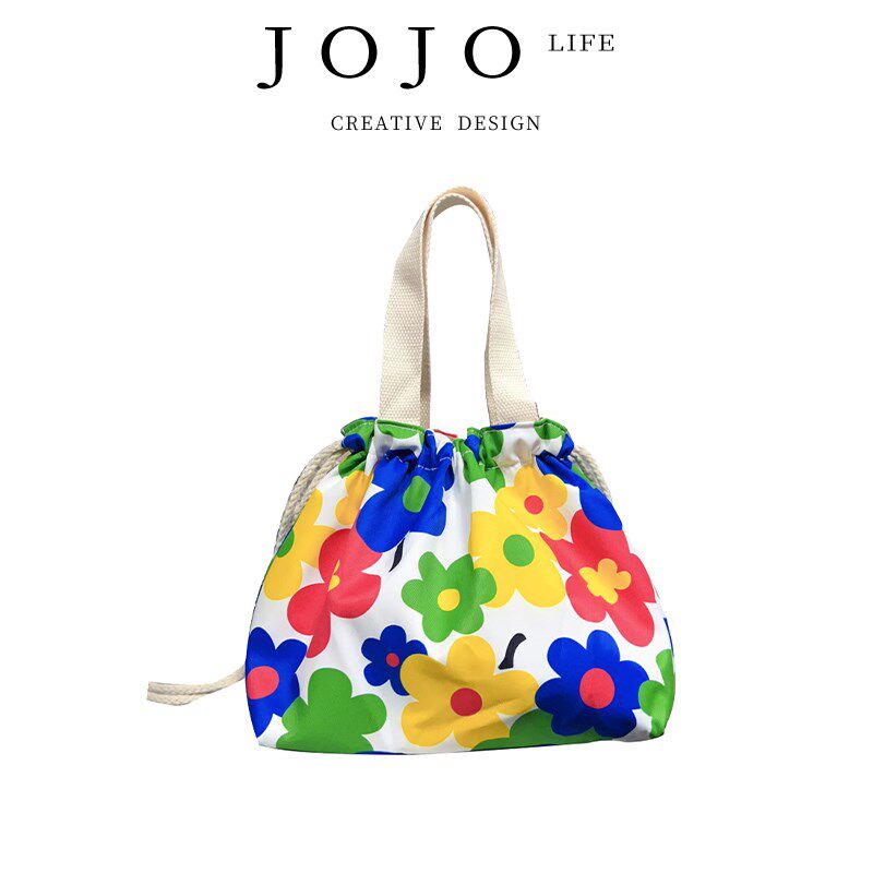JOJOS L. PD.杂货先生.创意可爱设计花朵束口抽绳饭盒袋 莉花