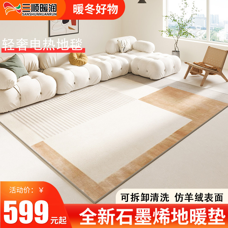 三顺暖润电热地毯石墨烯客厅地暖垫家用可拆卸发热加热地垫地热垫