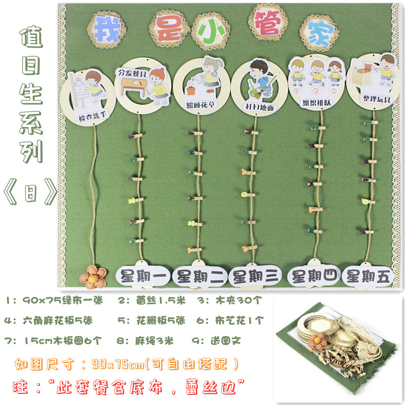 幼儿园教室墙面环创装饰材料环境布置森系创意值日生主题墙黑板报