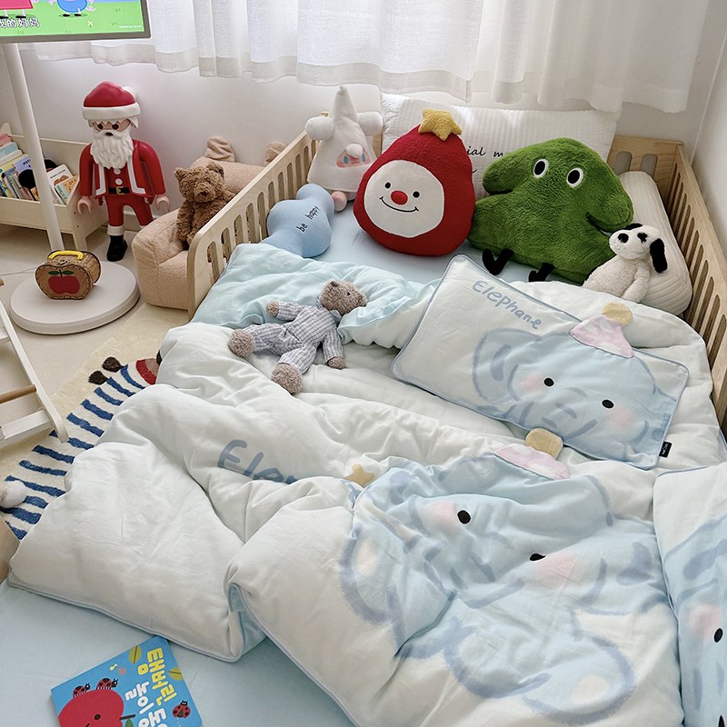 A类Q软糯全棉双层纱儿童三件套/被套单件 幼儿园被罩单人床套件