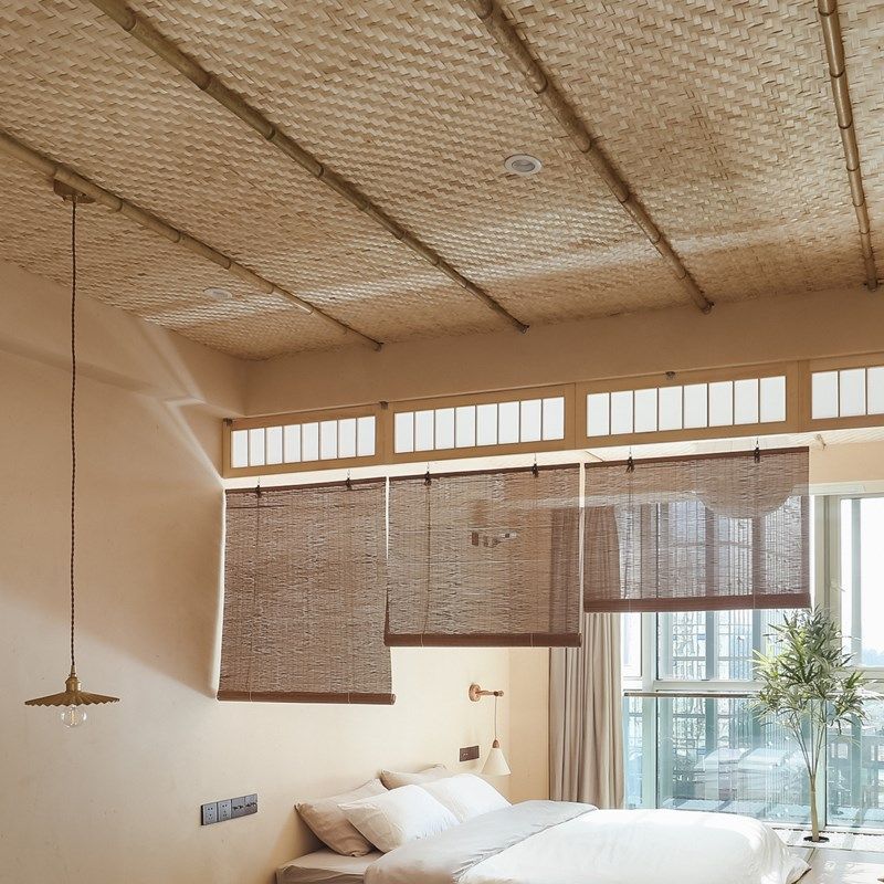 竹编人字编竹席墙面装饰吊顶民宿酒店复古竹编席墙面装修工地草席,床上用品,竹席,淘宝优惠券,粉丝福利购,淘宝优惠卷