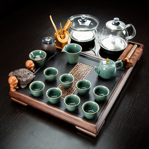 茶具套装家用客厅办公简约实木茶盘全自动一体小型茶台整套泡茶杯