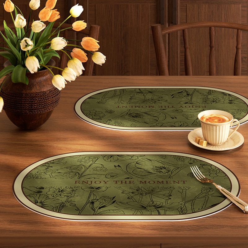 复古花卉餐垫杯垫防水防油隔热防烫家用皮革吧台咖啡茶杯碗盘桌垫,居家布艺,餐垫,淘宝优惠券,粉丝福利购,淘宝优惠卷