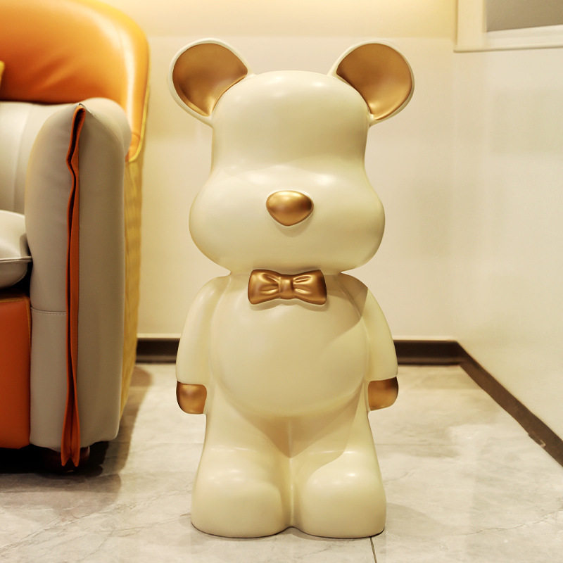 暴力熊摆件高级感办公室桌面客厅创意酒柜落地存钱罐装饰乔迁新居