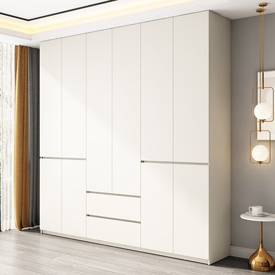 分段式环保衣柜ENF级欧松板2024成品柜子家用卧室免拉手白色衣橱