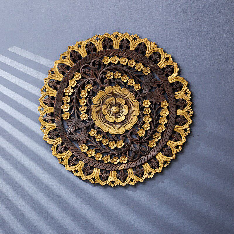 泰国木雕板画东南亚风格玄关墙上壁挂墙饰泰式风情会所装饰挂件