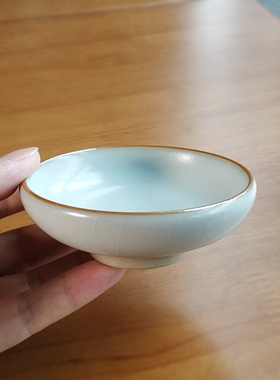 善款汝窑开片普洱杯善窑全手工汝窑主人杯月白釉茶杯茶具品杯