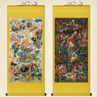 雷祖雷公画像挂画九天应元雷声普化天尊神像卷轴画神仙水陆装饰画