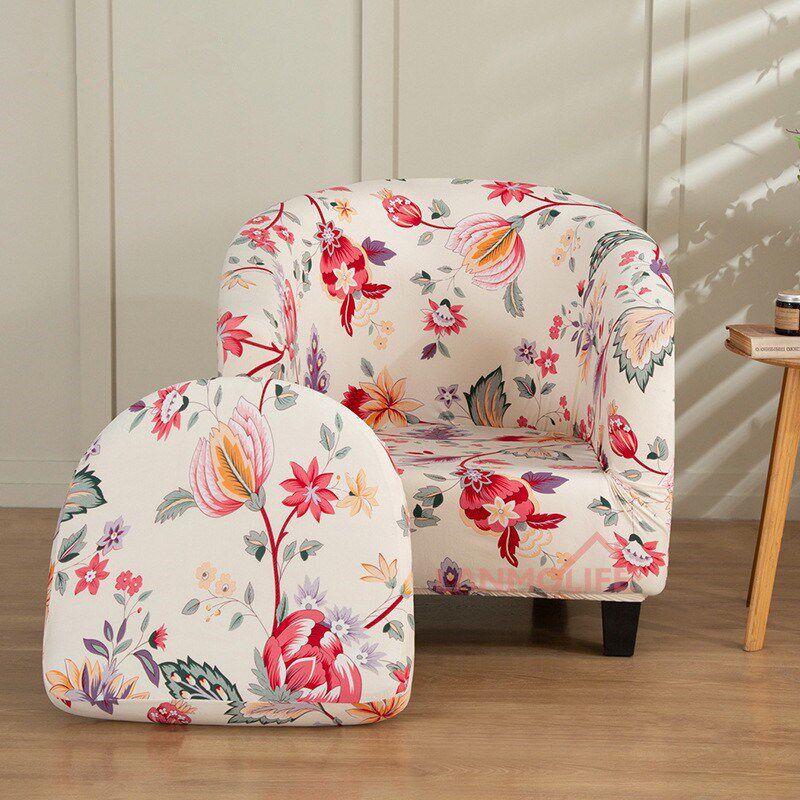 沙发套罩单个沙发套全包接待单人半椭圆盖布酒店小儿童沙发罩新款