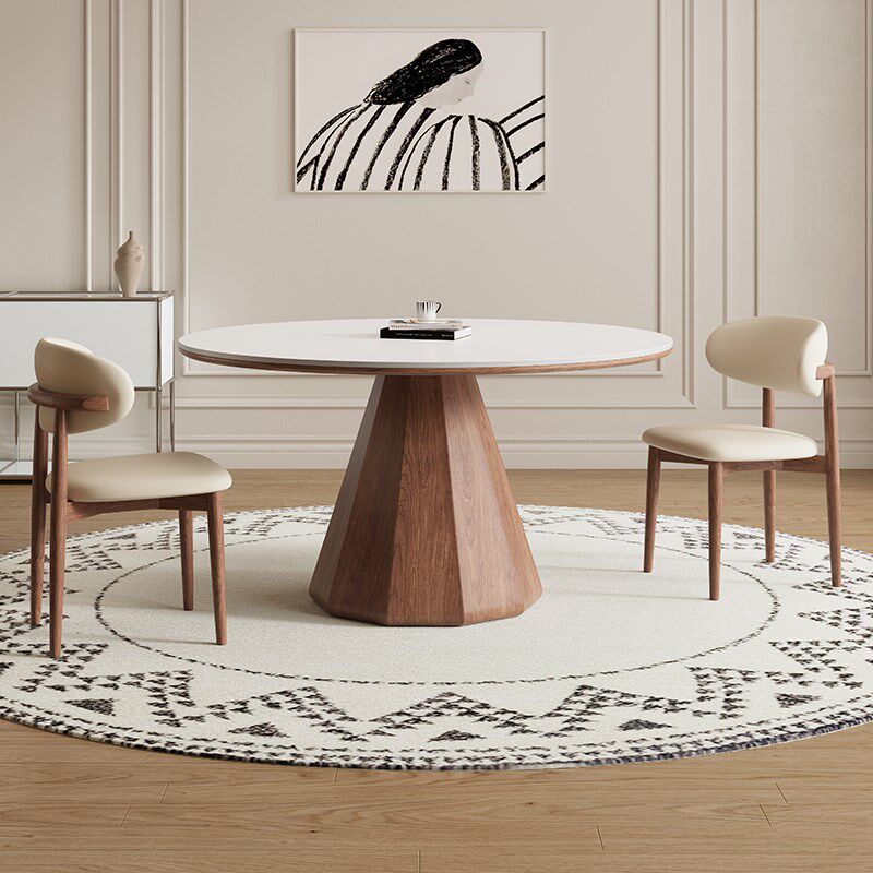 德利丰实木餐桌圆形小户型法式奶油中古风高端全托纯白圆桌饭桌子,住宅家具,岩板餐桌,淘宝优惠券,粉丝福利购,淘宝优惠卷