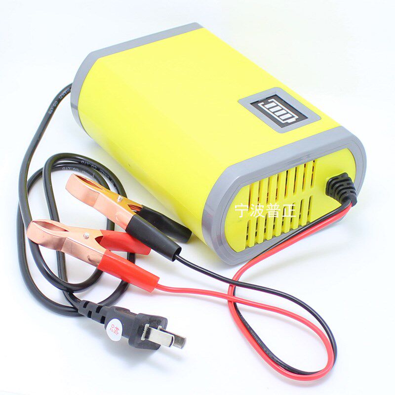 优信汽车电瓶充电器12V6A智能脉冲直流电池修复充电机