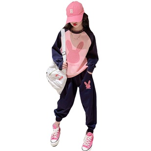 2025新款女童卫衣套装秋装洋气儿童春秋时髦衣服女大童运动两