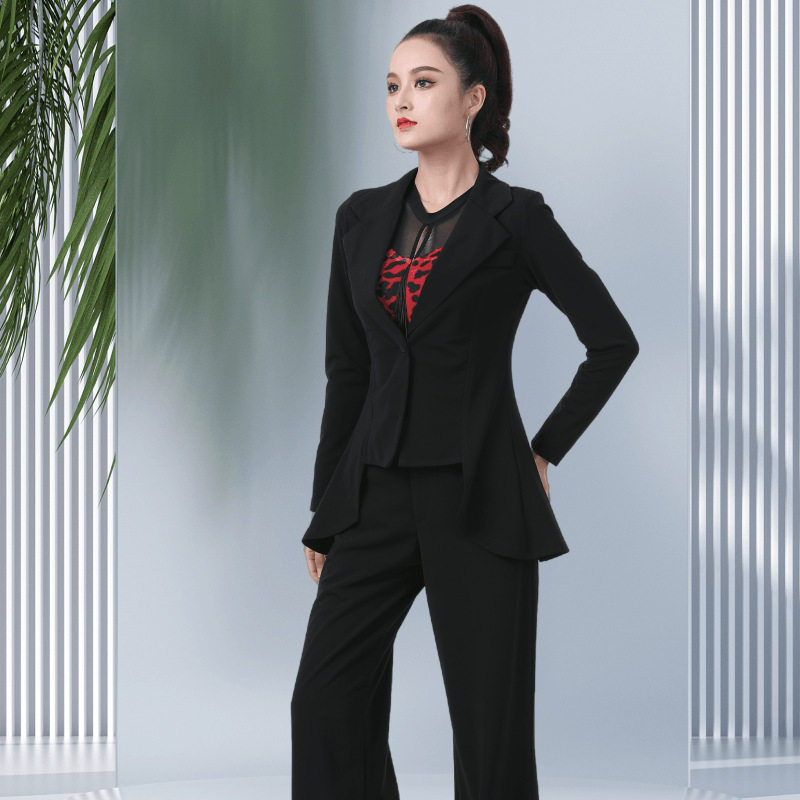 2026新款吉特巴广场舞小西服外套女跳舞外搭小西装时尚修身弹力燕