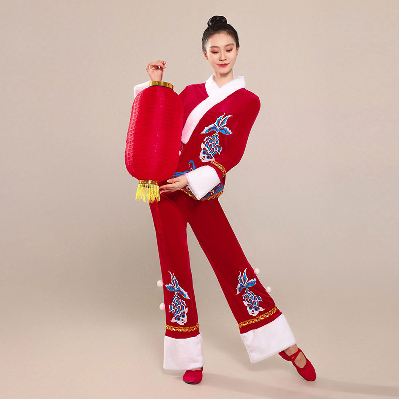 2026新款喜庆秧歌服套装民族舞蹈新年元旦表演出服扇子舞广场舞服