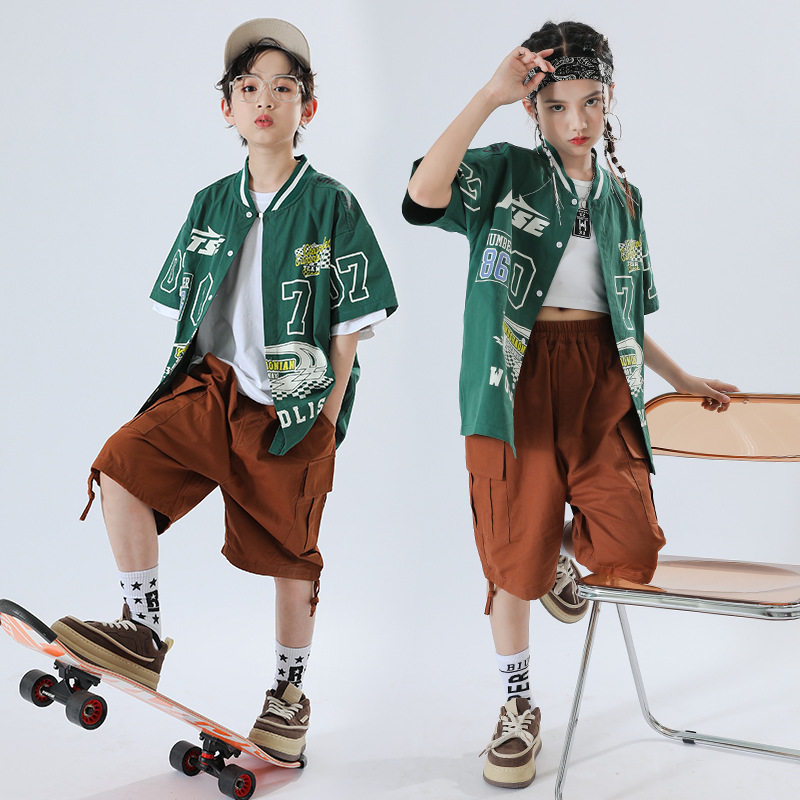 2026新款街舞儿童潮服男童架子鼓演出服hiphop少儿嘻哈服装