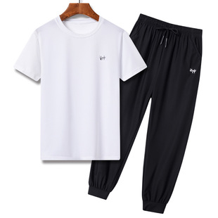 2026新款儿童冰丝套装夏季男童运动服中大童短袖长裤宽松透气