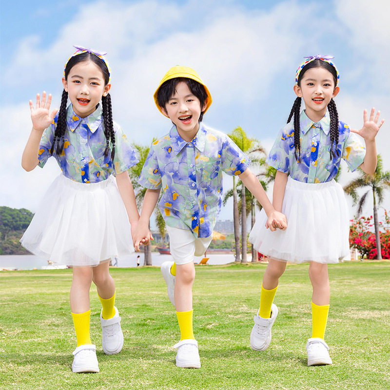 2026新款小学生校服夏季班服幼儿园园服夏装港风毕业照服儿童演出