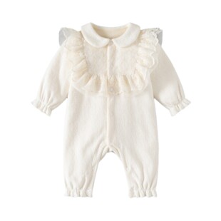 2026新款婴儿保暖加绒衣服新生儿童装秋冬女宝满月周岁连体衣